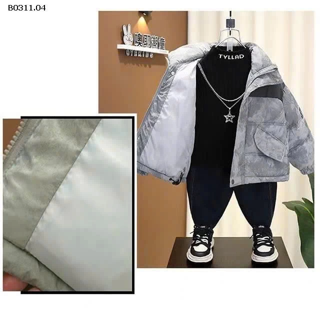 Áo phao lót lông bé trai siêu ấm -Giá sỉ 330k