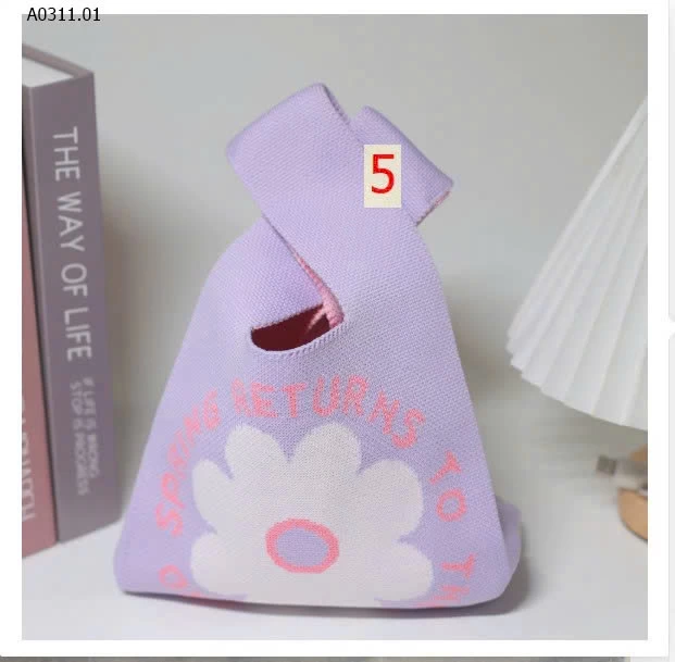  TÚI LEN DỆT HỌA TIẾT  - Giá sỉ 25k/1c (ko kèm charm, ko kèm tem chỉ có túi len)