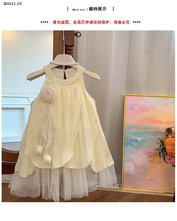  VÁY CỔ YẾM GẮN HOA 3D - sỉ 215k