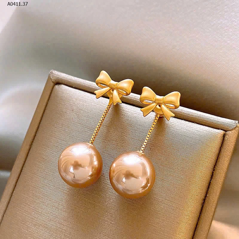 Hoa tai ngọc trai Champagne hãng Golicc - sỉ 120k