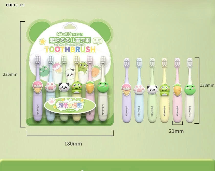 SET 6 BÀN CHẢI YÊU NGỘ NGHĨNH CHO CÁC EM BÉ TỪ 3-12 tuổi - sỉ 45k