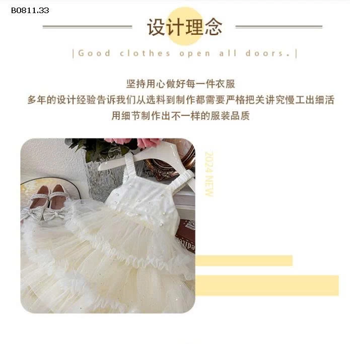 VÁY BÈO TẦNG ĐÍNH NGỌC BG -Giá sỉ 227k 