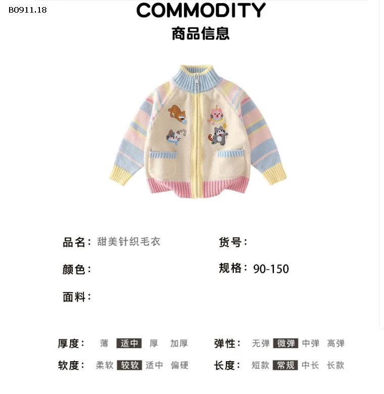 ÁO KHOÁC LEN THÊU HÌNH MÈO - sỉ 149k