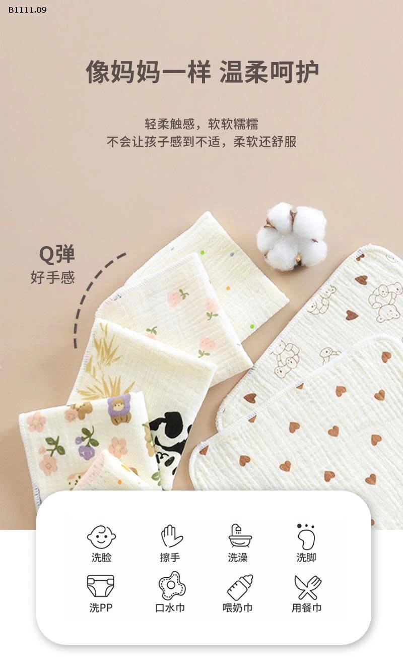 SET 10 KHĂN SỮA NGẪU NHIÊN CHO BÉ - sỉ 89k/set 10c ngẫu nhiên
