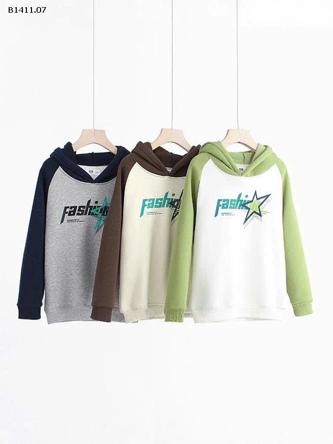 Áo nỉ trùm đầu phong cách Hàn Quốc thu/đông cho trẻ -Giá sỉ 148k