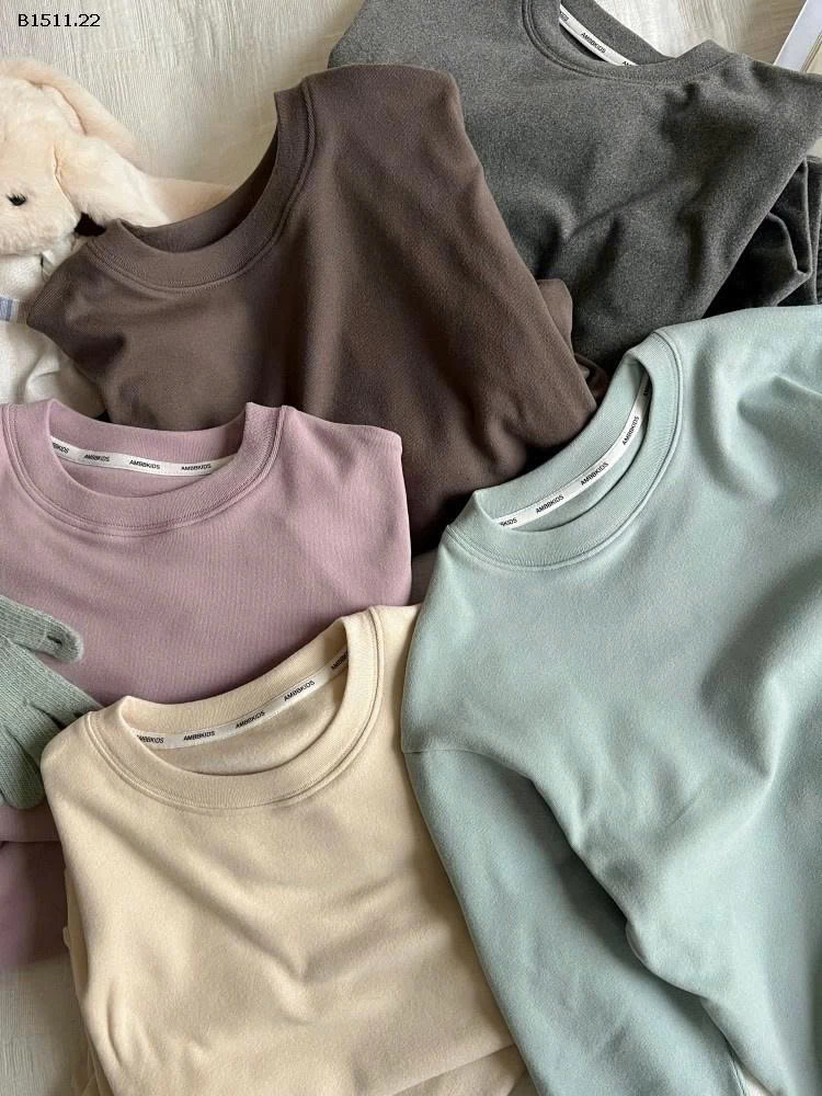 Bộ đồ ngủ mặc  nhà màu trơn Elmo Baby Kids  AMBB -Giá sỉ size 90-150 : 143k sz 160 : 155k sz 170 : 168k