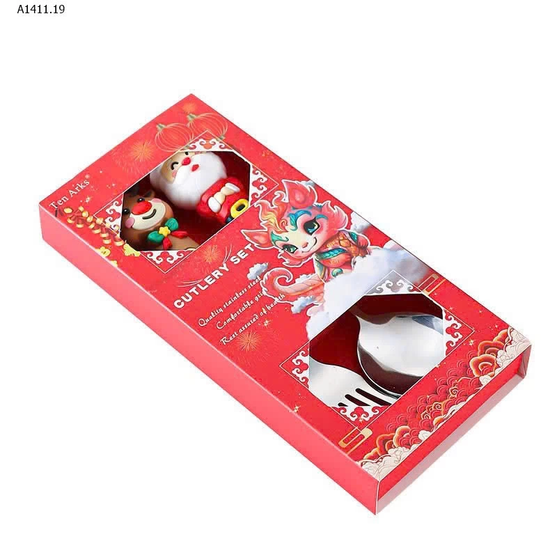    Bộ 4 thìa inox hoạ tiết Giáng Sinhhh - Giá sỉ 70k /1set