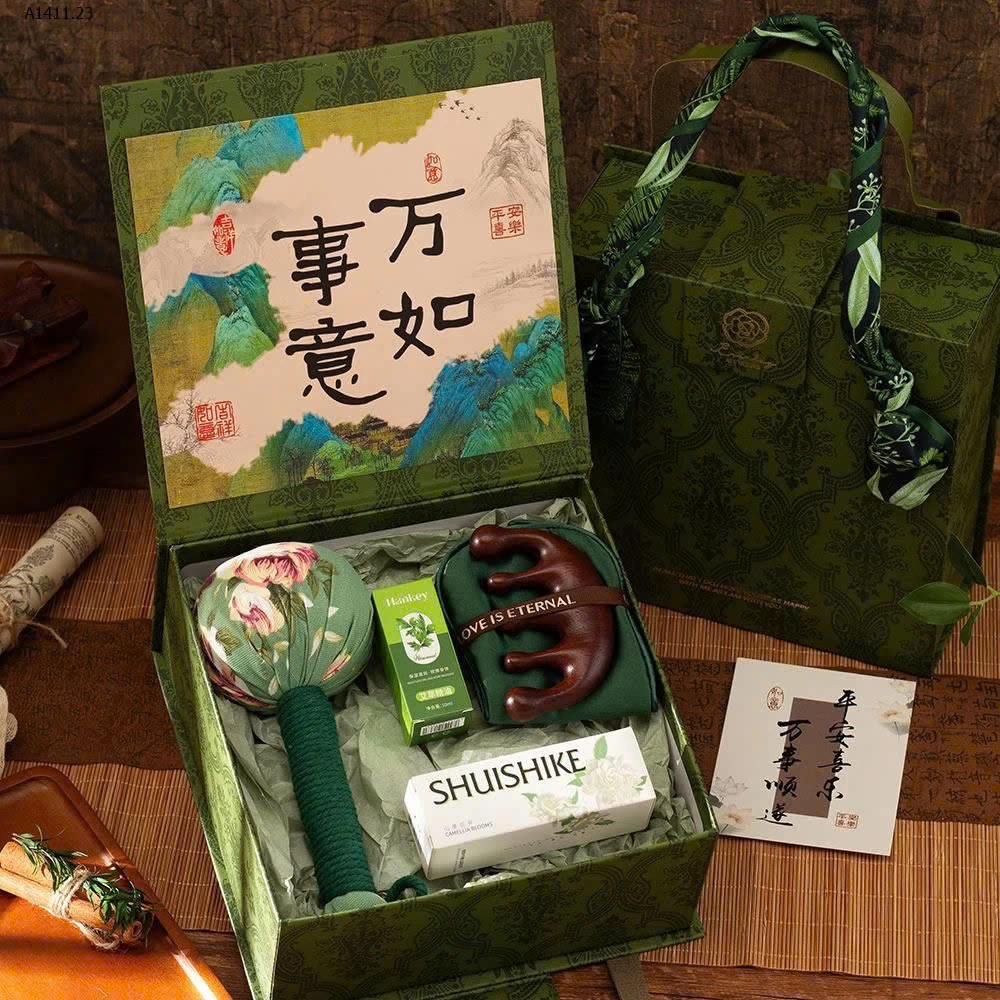 Set quà tặng lược gỗ đàn hương - Giá sỉ 216k/set