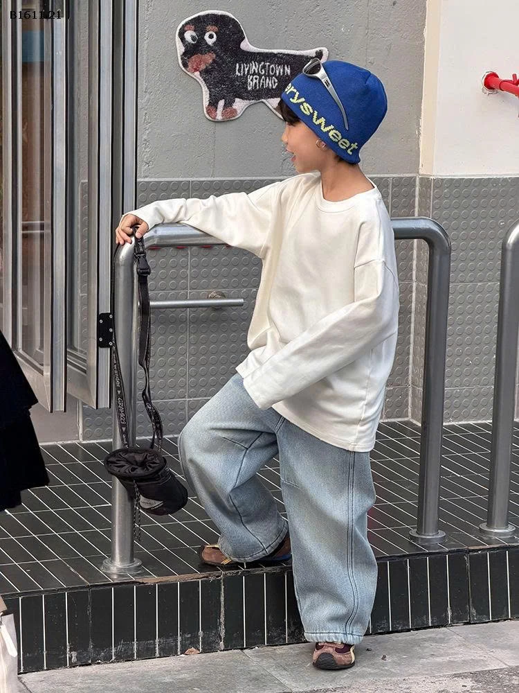 Áo thu đông trắng trơn  cho bé  nhà AMBB -Giá sỉ sz 90-150: 192k sz 160 : 208k sz 170 : 224k