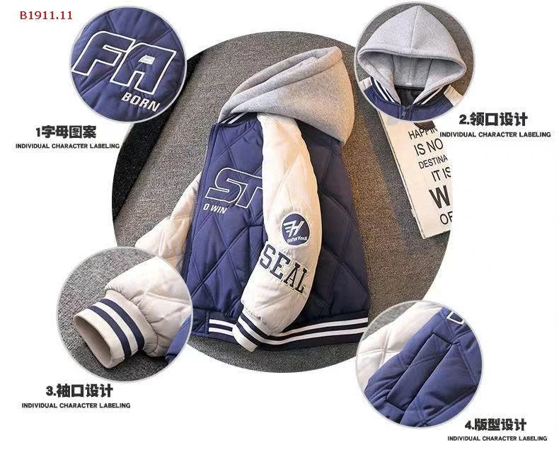 Áo khoác chần bông cho bé trai-Giá sỉ 188k