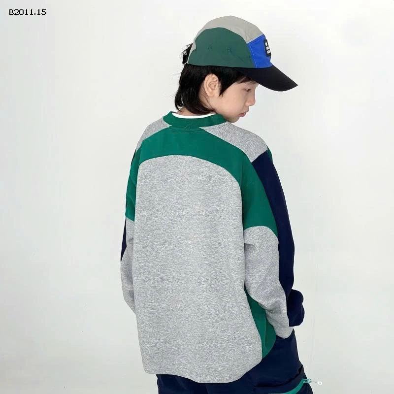 ÁO NỈ PHỐI MÀU SỐ 01-Giá sỉ  sz 110-140: 203k  sz 150-160: 220k  sz 165: 232k 