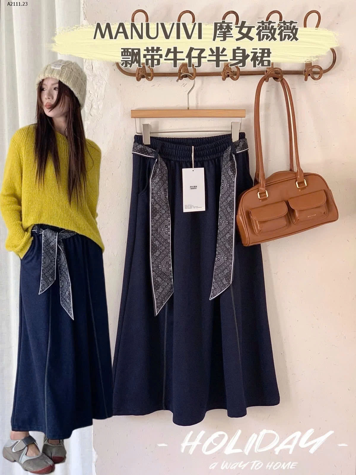 CHÂN VÁY MIDI DÁNG DÀI MANUVIVI - sỉ 166k