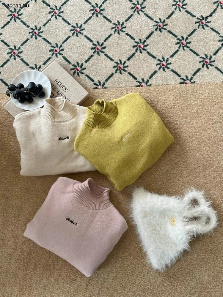 Áo len cổ lọ cuộn lót lông cừu nhà AMBB     -Giá sỉ Sz 90-150: 207k Sz 160 : 227k