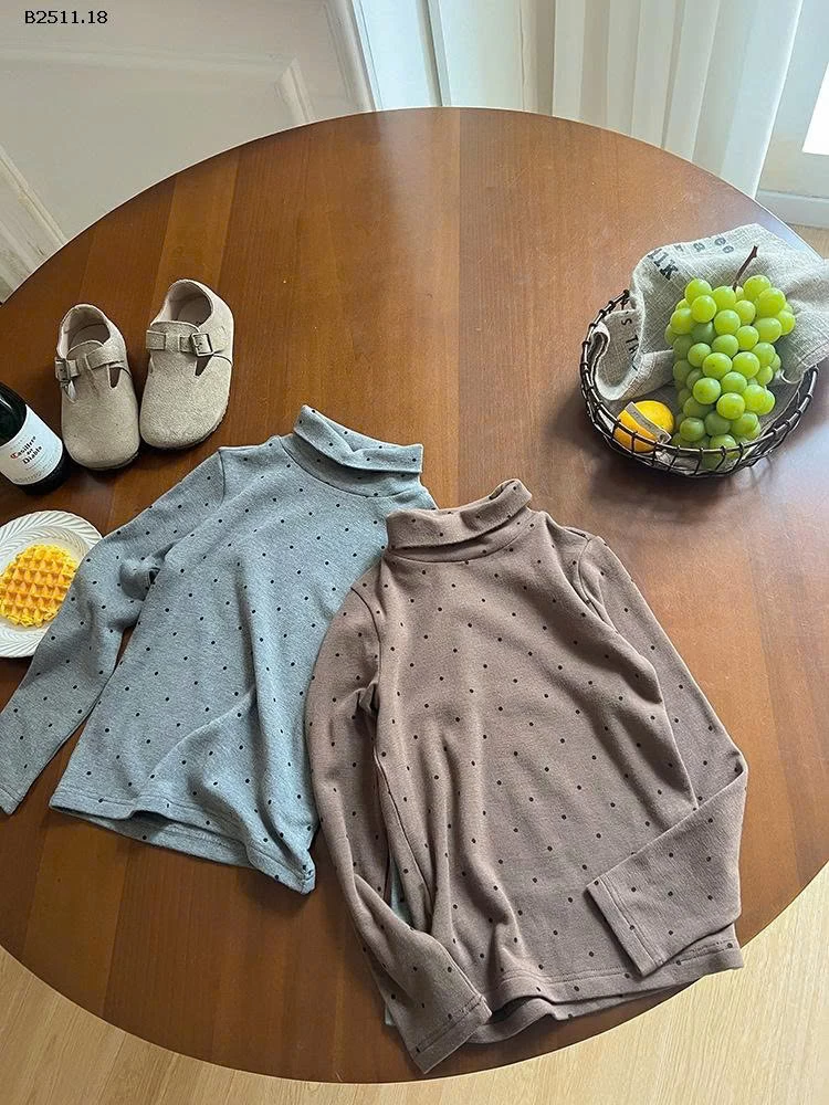 Áo giữ nhiệt cổ lọ chấm bi ngọt ngào NHÀ AMBB - Giá sỉ  sz 90-150: 109k  sz 160:  118k  sz 170 : 129k