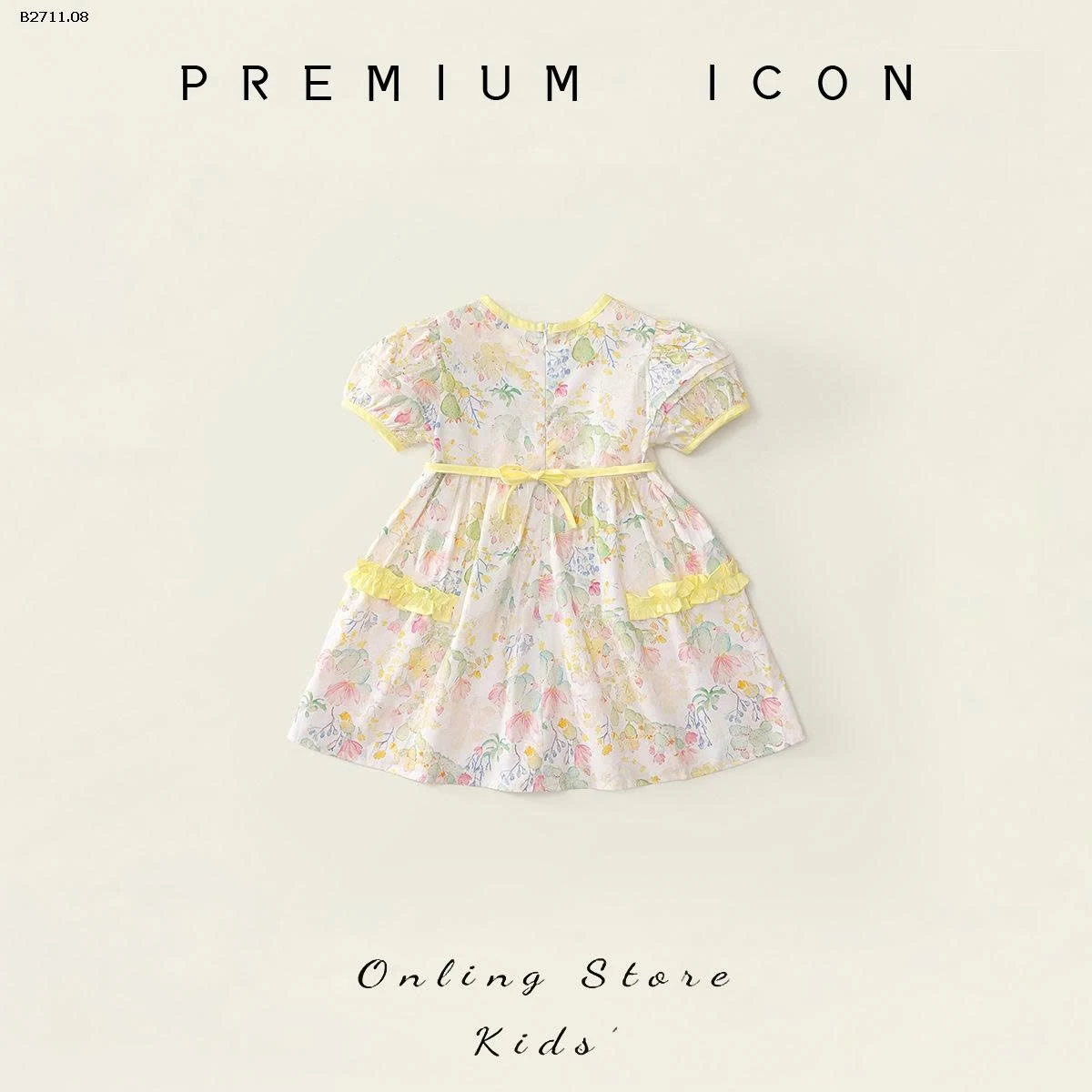 VÁY THÔ HOA NHÍ PHỐI VIỀN PREMIUM- sỉ 130k