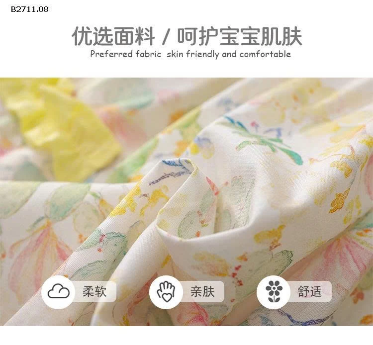 VÁY THÔ HOA NHÍ PHỐI VIỀN PREMIUM- sỉ 130k