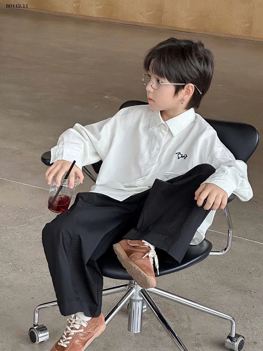 ÁO SƠ MI CHÓ MIX QUẦN THÔ AMBB -sỉ Sz 90-150 : 165k                Sz 160 : 188k                Sz 170 : 206k