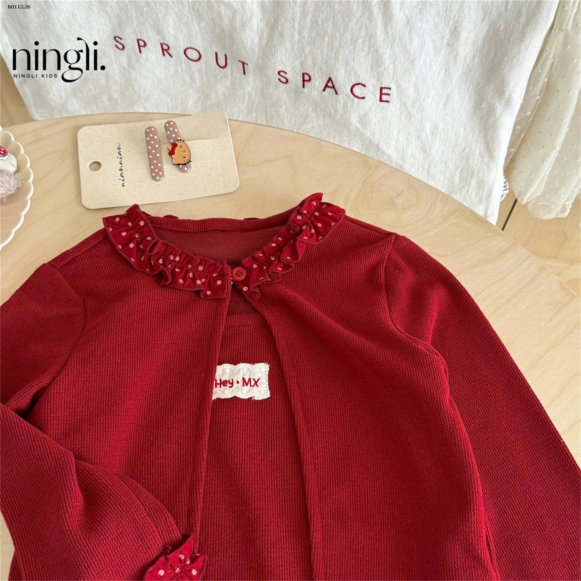 ÁO CARDIGAN ĐỎ BÉ GÁI NINGLI-sỉ 128k
