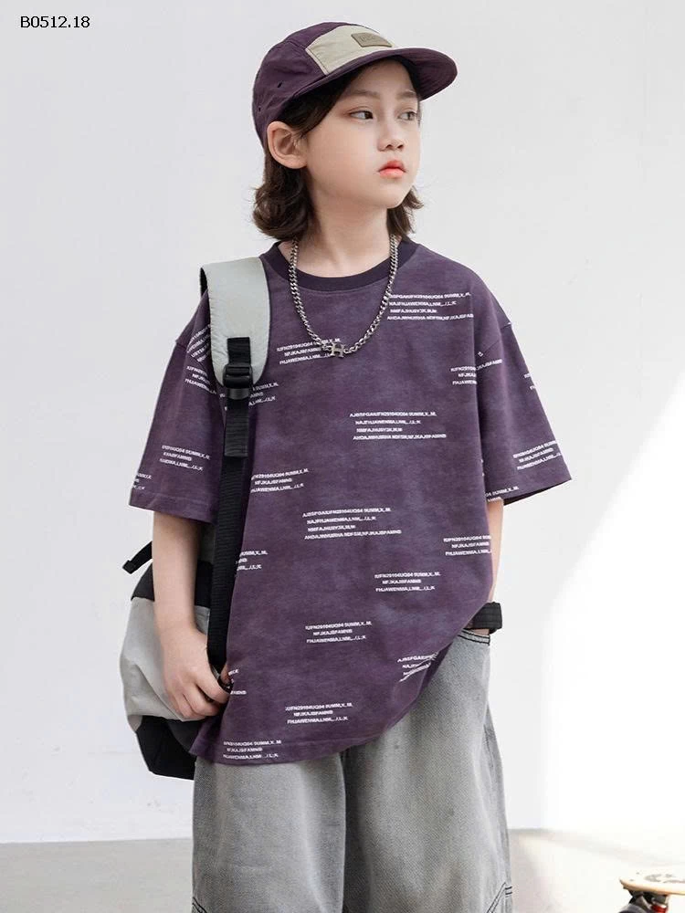 ÁO THUN TÍM IN CHỮ-sỉ 161k