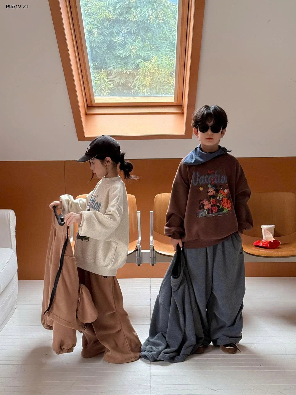 ÁO NỈ DÀY CỔ TRÒN IN HÌNH CUTE CHO BÉ -sỉ 225k