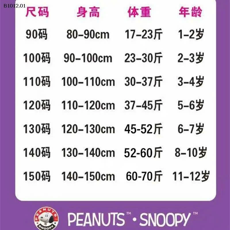 Bộ Nỉ cao cấp Bé Trai Nhà SNOOPY - sỉ 399k/bộ