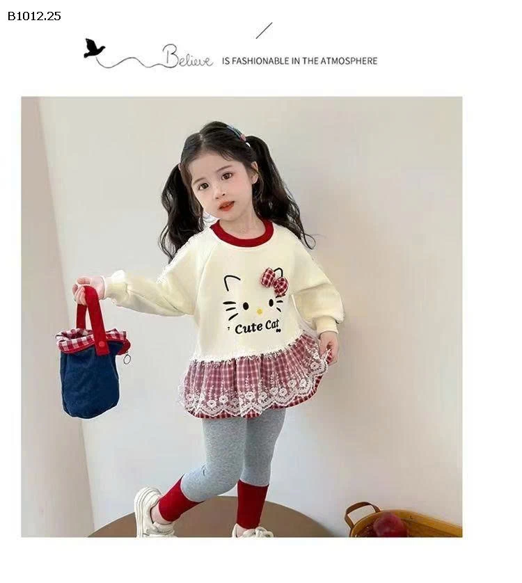 SET KITTY ÁO KÈM QUẦN LEGGING BG -sỉ 115k