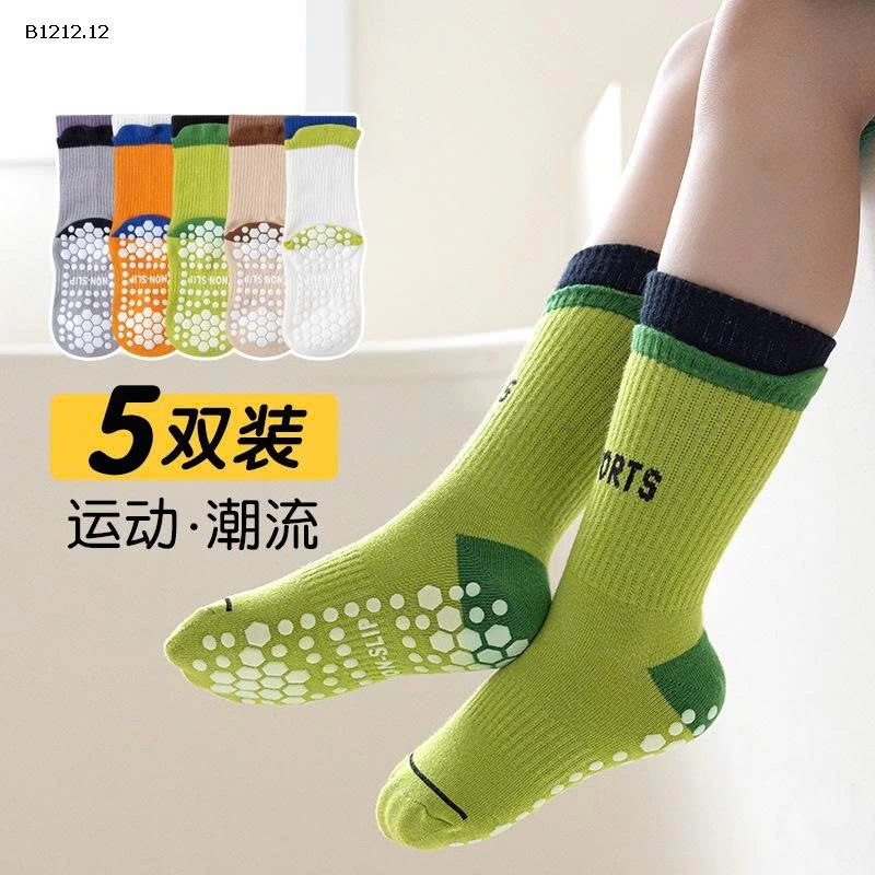SET 5 ĐÔI TẤT CHỐNG TRƯỢT TRẺ CON CAO CỔ -sỉ 98k