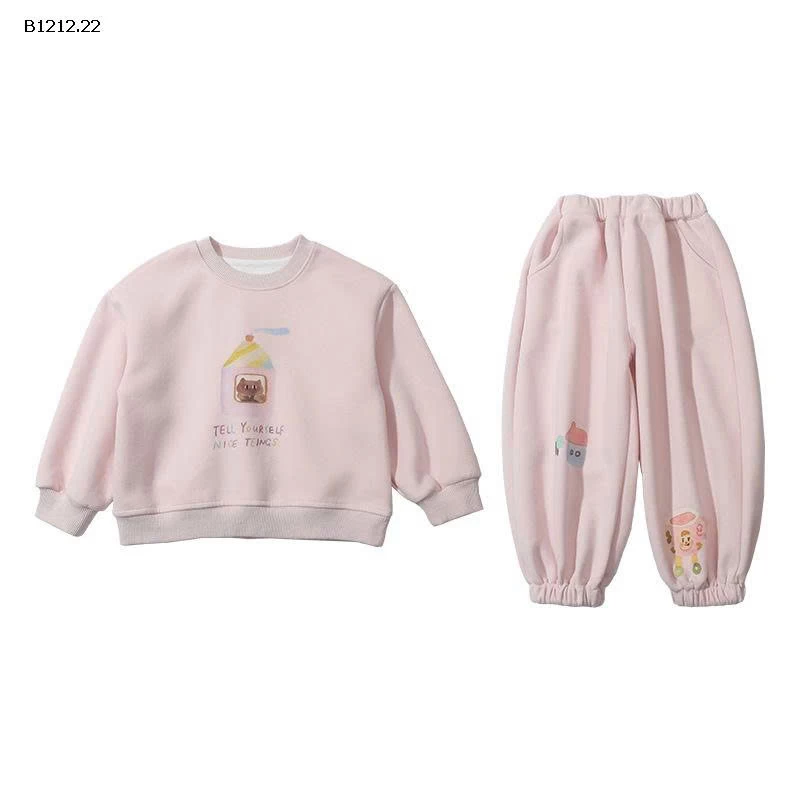 Bộ nỉ bé gái thu đông 2025-sỉ 110k