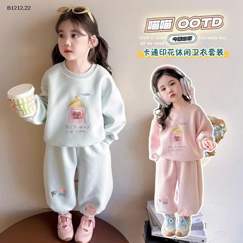 Bộ nỉ bé gái thu đông 2025-sỉ 110k