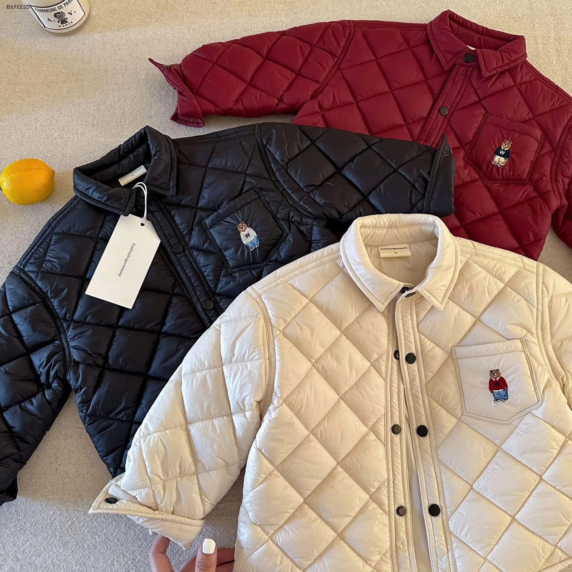 ÁO PHAO TRẦN TRÁM THÊU GẤU FUNFUN CUTE  - sỉ 240k