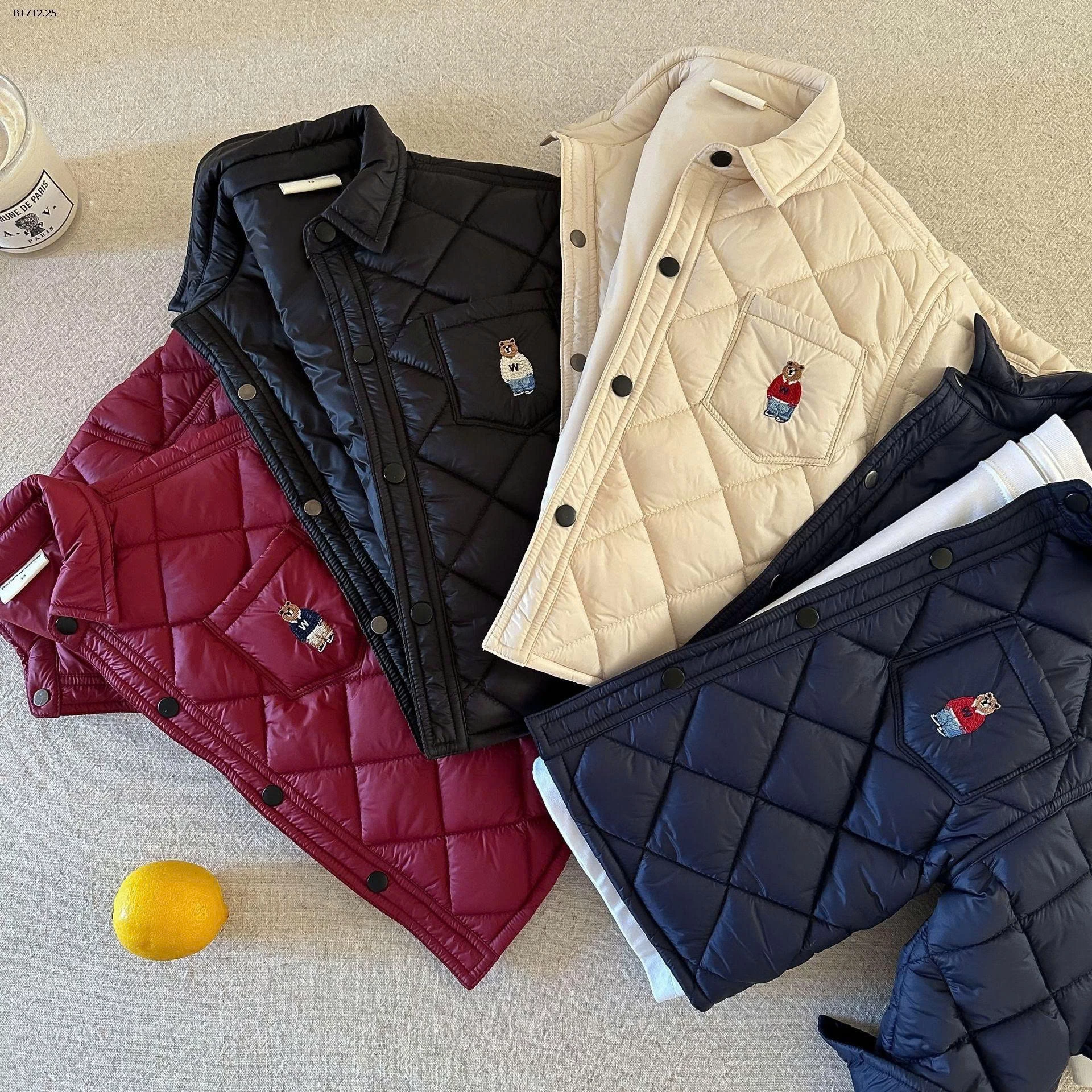 ÁO PHAO TRẦN TRÁM THÊU GẤU FUNFUN CUTE  - sỉ 240k