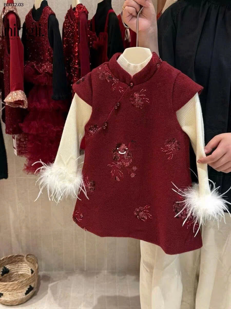 SET ÁO LEN MIX VÁY SƯỜN XÁM BG- Giá sỉ váy: 265k  áo: 143k 