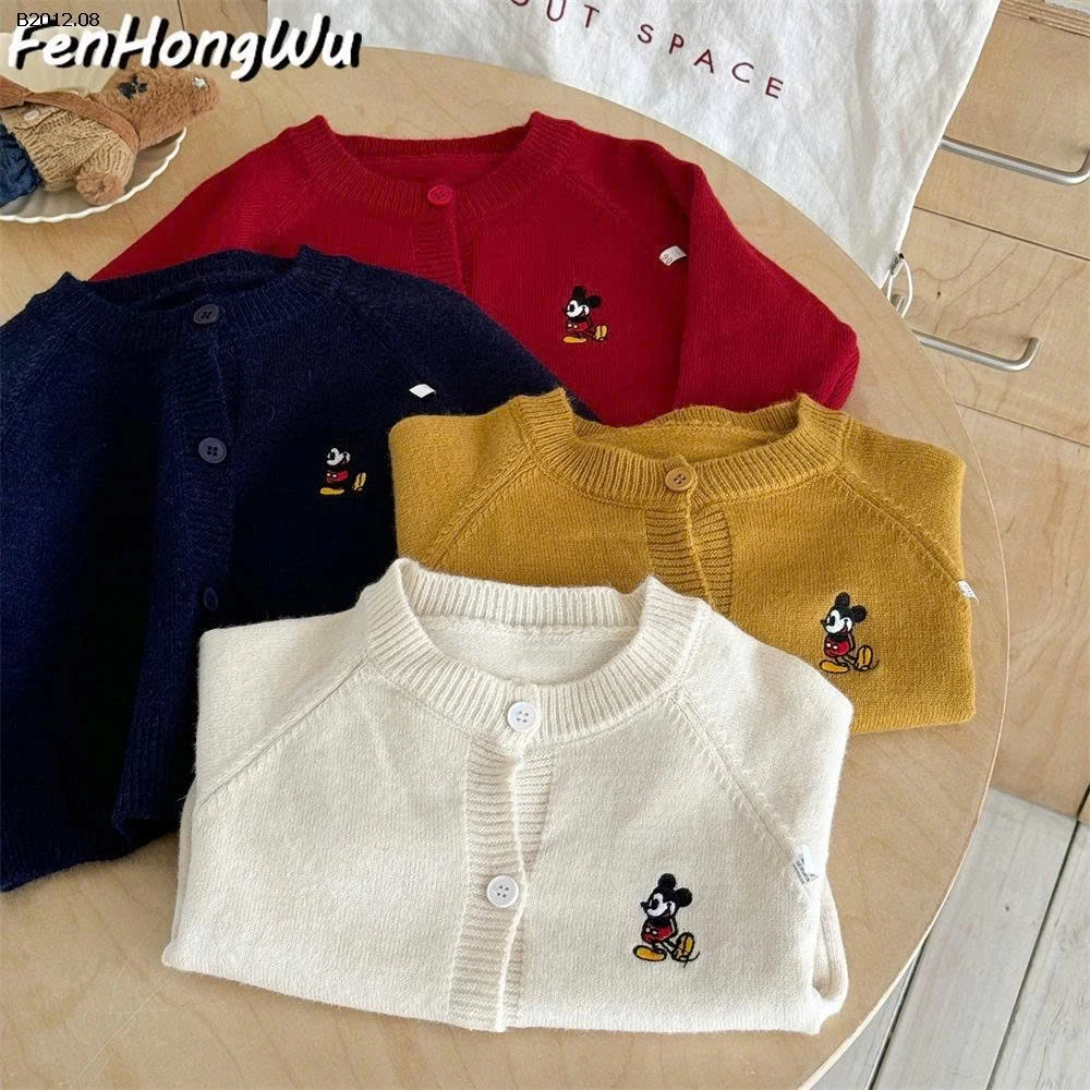 ÁO LEN CARDIGAN THÊU MICKEY- sỉ 135k