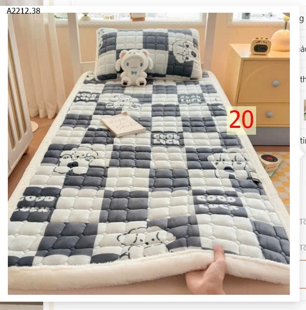 NỆM LÓT LÔNG CỪU SỮA- Giá sỉ sz 120x200 giá 195k  sz 150x200 giá 223k  sz 180x200 giá 250k  sz 200x220 giá 293k  Vỏ gối giá 97k/ cặp 