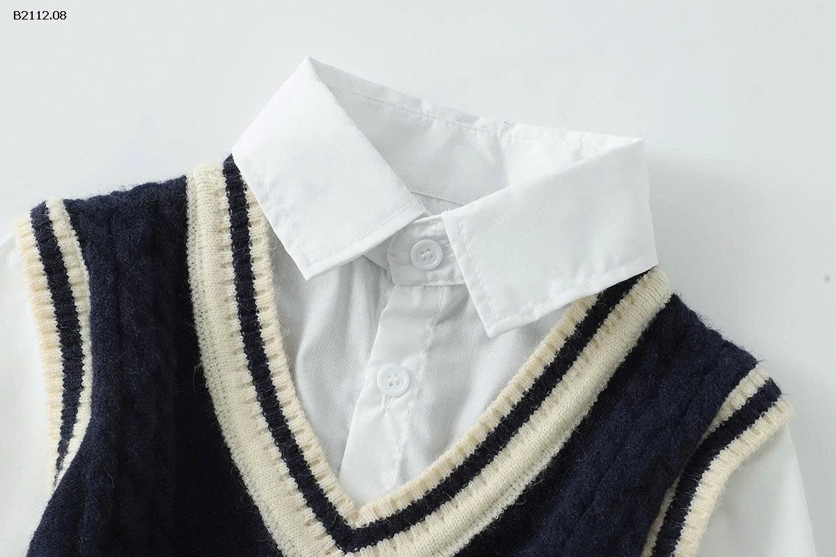 ÁO LEN GILE PHỐI SƠ MI GIẢ HAI LỚP - sỉ 126k