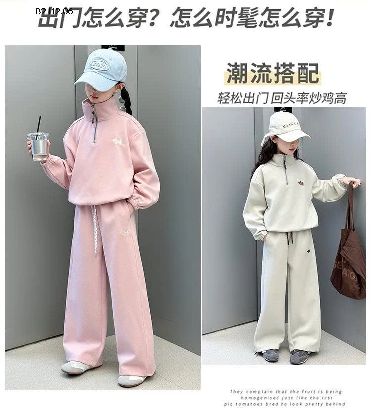 Bộ quần áo ống rộng kiểu Hàn Quốc mới năm 2025 dành cho bé - Giá sỉ  lót lông : 445k loại thường  :  360k