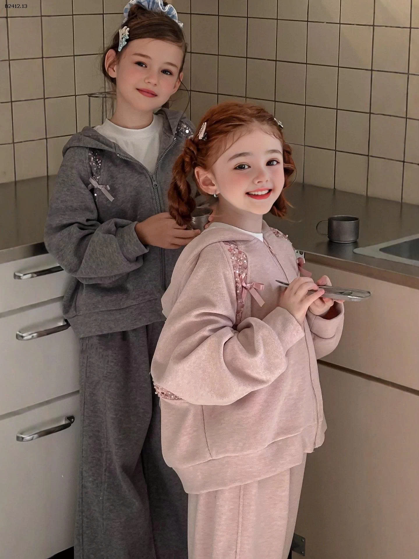 BỘ KHOÁC NỈ TAI THỎ BG-Giá sỉ 395k