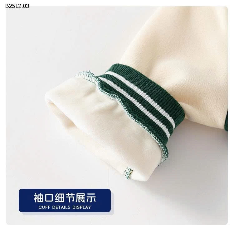 Áo khoác bomber nỉ bông Wellkids -Giá sỉ 167k