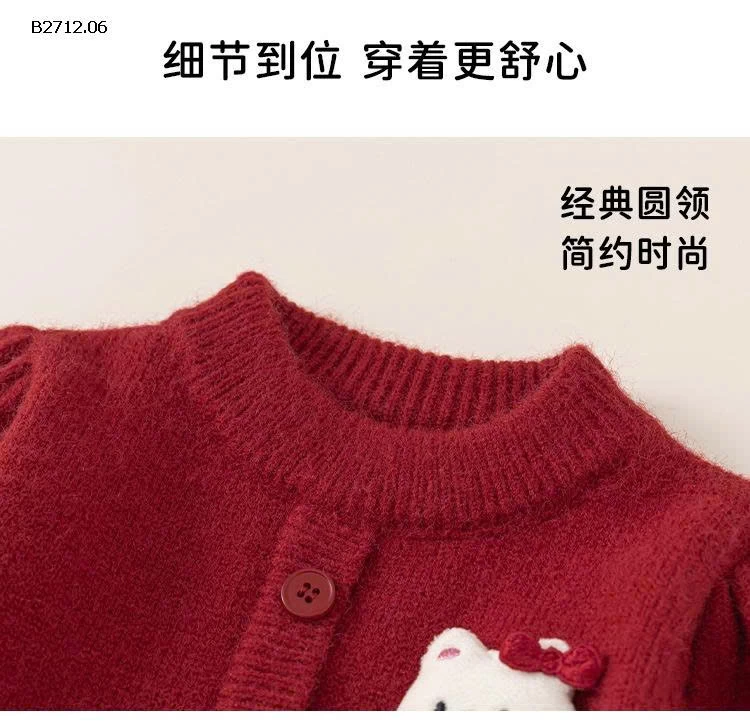 VÁY LEN BÍ MÈO CUTE ĐÍNH NƠ MBANG-Giá sỉ 285k