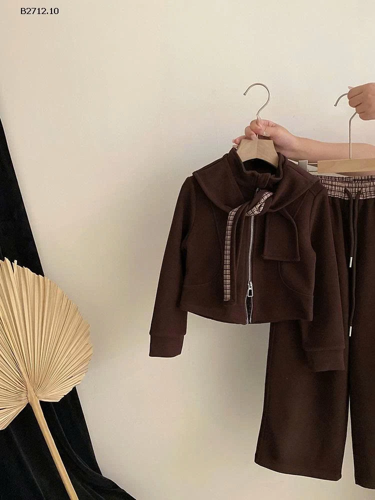 BỘ NỈ PHỐI KHĂN BG - Giá sỉ 110-150: 366k  160-170: 406k 