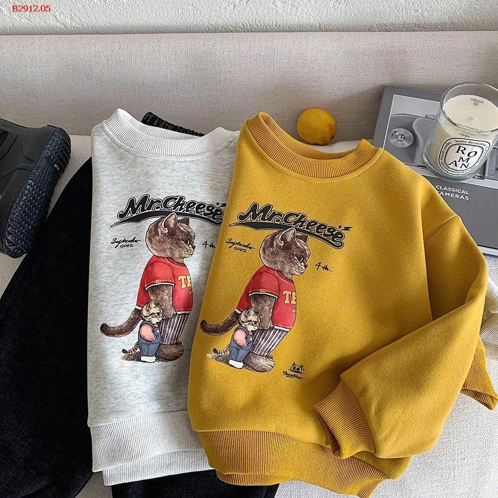 ÁO NỈ HÌNH MÈO CHO BÉ-Giá sỉ 142k