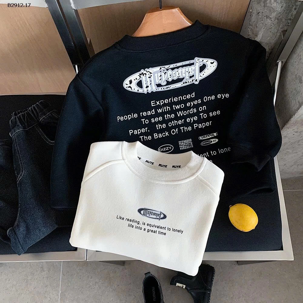 Áo nỉ lót lông cừu Muye cho trẻ em-Giá sỉ 143k