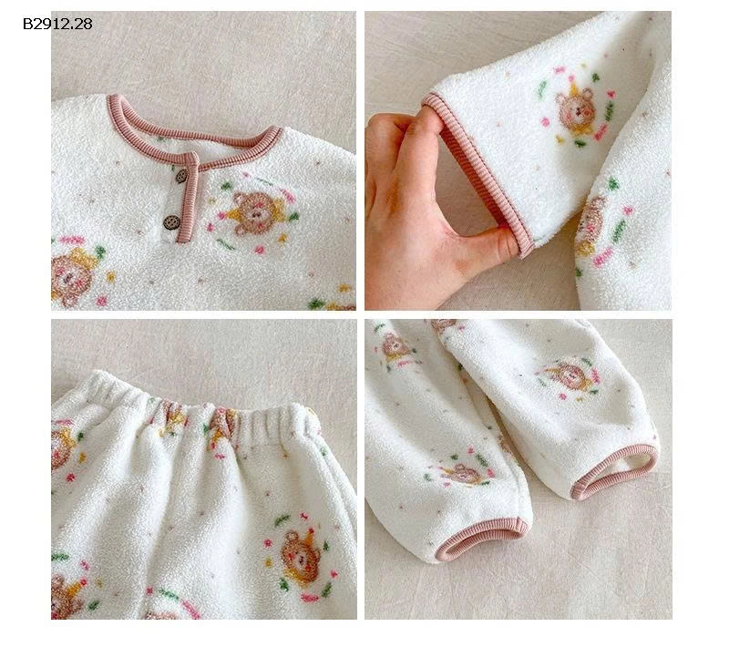 Bộ đồ ngủ bằng vải nỉ cho trẻ em - giá sỉ 160k