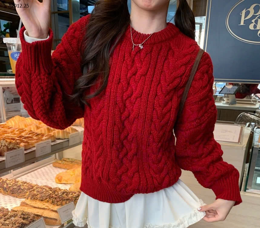  Áo len thừng dệt kim  kiểu Hàn Quốc thu đông-Giá sỉ 235k 