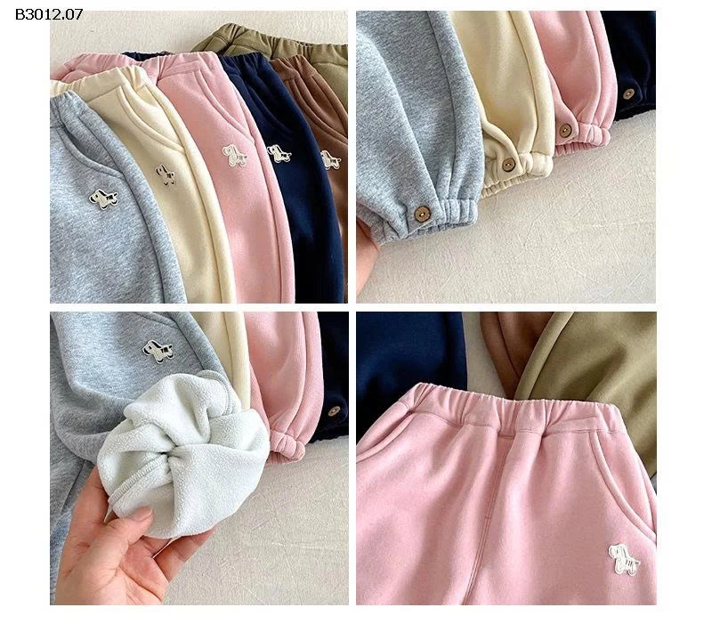 Quần jogger  nỉ bo ống dày dặn cho trẻ em- giá sỉ 145k
