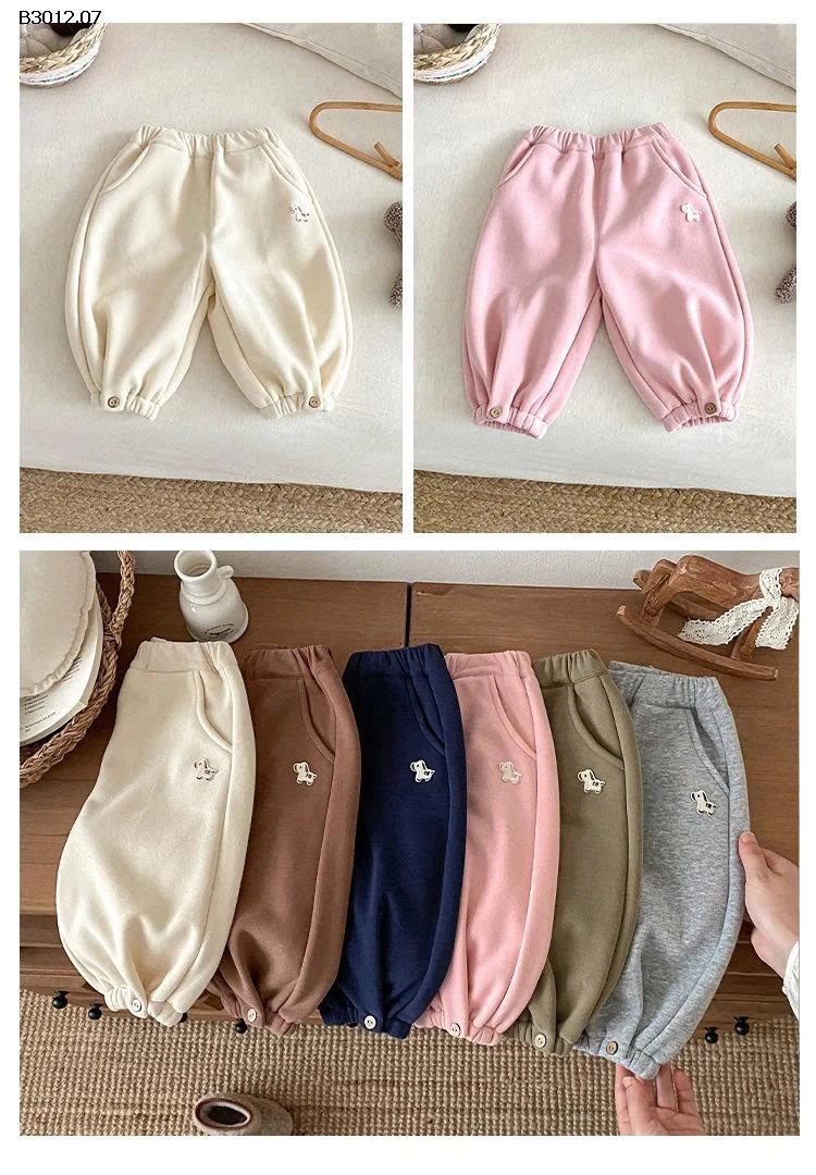 Quần jogger  nỉ bo ống dày dặn cho trẻ em- giá sỉ 145k