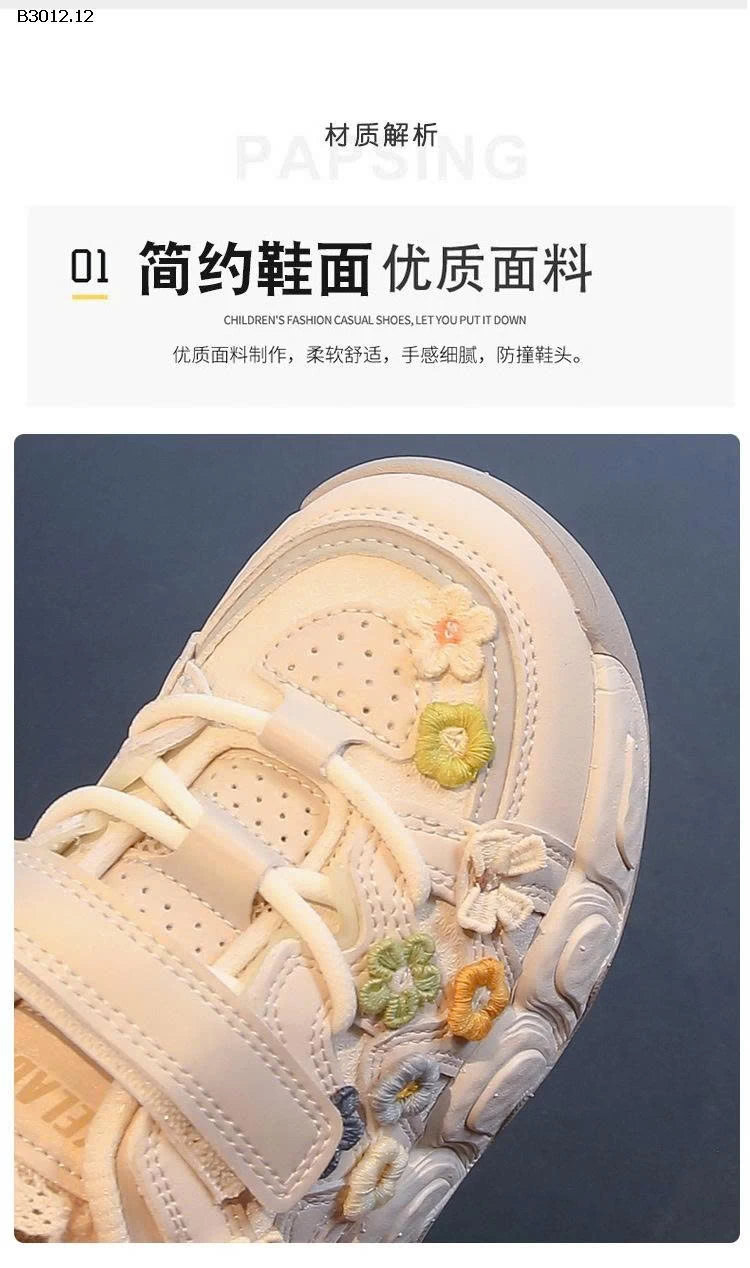 GIÀY THỂ THAO HOA SIÊU XINH CHO BÉ GÁI  - sỉ 180k
