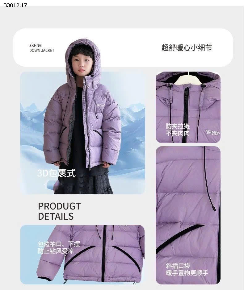 ÁO PHAO LÔNG VŨ KID JMBEAR  - sỉ 280k