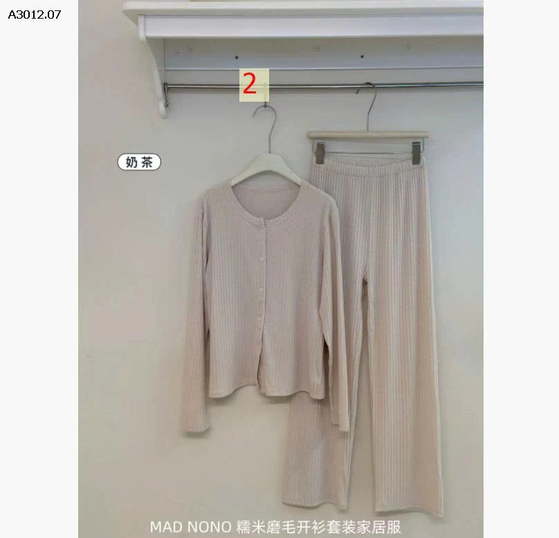 BỘ MẶC NHÀ TRƠN MÀU THU ĐÔNG MAD NONO- sỉ 224k