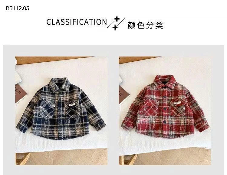 ÁO SƠ MI NỈ DẠ LÓT LÔNG BT-Giá sỉ  sz 80-110  : 125k sz 120-160 :   145k